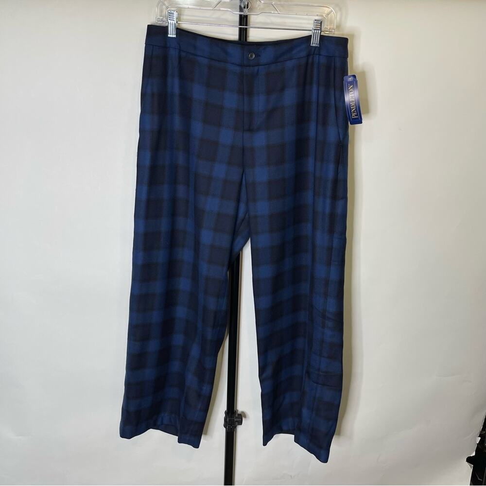 NEW Pendleton Blue Black Plaid Trouser Pants Size 12 Women’s